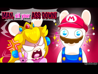 angry anthro blonde_hair blue_clothing blue_ear_piercing blue_eyes blue_overalls brown_facial_hair brown_mustache button_(fastener) clothed clothed_anthro clothed_female clothed_male clothing crown dialogue duo ear_piercing empty_eyes facial_hair female female_anthro fur furrowed_brow gem hair hat headgear headwear heart_symbol light long_ears long_hair looking_at_another male male_anthro multicolored_body mustache no_eyebrows no_pupils noseless overalls piercing pink_clothing pink_shirt pink_tongue pink_topwear red_clothing red_hat red_headwear ruby_(gem) sapphire_(gem) shirt shirtless_anthro shirtless_male sparkles sparkling_eyes speech_bubble tan_inner_ear text tongue topwear two_tone_body white_body white_fur jooniethenight mario_bros mario_plus_rabbids_kingdom_battle nintendo raving_rabbids rayman_(series) ubisoft rabbid_mario rabbid_peach lagomorph mammal rabbid 2023 4:3 artist_name colored crossover digital_drawing_(artwork) digital_media_(artwork) english_description english_text letterbox lighting shaded