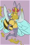 2015 2:3 anthro anthrofied arthropod beedrill breasts clothing female fuf generation_1_pokemon hi_res hymenopteran insect insect_wings looking_at_viewer nintendo non-mammal_breasts pokemon pokemon_(species) pokemorph solo wings