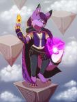 anthro blue_eyes cape clothing female fur hair magic magic_user purple_body purple_fur purple_hair solo sorcery peejay emberfox canid canine fennec_fox fox mammal true_fox digital_media_(artwork) hi_res