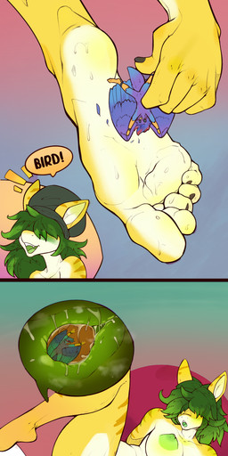 anal anal_penetration anal_vore anthro anus blush butt buttplug buttplug_in_ass buttplug_insertion cigarette crush duo feet female foot_crush foot_focus genitals green_hair hair humanoid_feet internal internal_anal low-angle_view macro male male/female micro nude object_in_ass oblivious penetration plantigrade plug_(sex_toy) plug_insertion sex_toy sex_toy_in_ass sex_toy_insertion submissive submissive_male tail underfoot vore vulva smolspearrow adrian_(smolspearrow) aquatic avian bird corvid corvus_(genus) crow fish oscine passerine shark 2026 absurd_res comic digital_media_(artwork) hi_res long_image tall_image