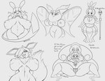 2022 5_fingers antennae_(anatomy) anthro areola arm_tuft arthropod belly big_belly big_breasts black_text blush blush_lines bodily_fluids breasts butt cleavage clothed clothing dialogue digital_media_(artwork) eevee eeveelution elemental_creature english_text exclamation_point eyebrows eyelashes female female/female fingering fingers flareon flora_fauna fluffy fluffy_tail frosmoth generation_1_pokemon generation_4_pokemon generation_5_pokemon generation_7_pokemon generation_8_pokemon genitals glaceon group hair hand_on_belly hand_on_cheek hand_on_face hand_on_pussy hands_behind_back hi_res holding_object holding_staff huge_breasts insect larger_female latiar leaf legendary_pokemon lepidopteran lips lipstick long_tail looking_at_viewer looking_down looking_down_at_viewer makeup marshadow monochrome moth motion_lines mouth_closed narrowed_eyes navel neck_tuft nintendo nipples niu_(afriendofminefromschool) on_another on_top_of_belly one_eye_closed open_mouth petilil plant pokemon pokemon_(species) pussy question_mark simple_background size_difference sketch sketch_page staff standing sweat sweatdrop tail teeth text thick_thighs tongue topwear tuft whimsicott white_background wide_hips wings wrist_tuft