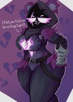 anthro big_breasts big_butt breasts butt chug_jug eyebrows female fluffy fluffy_chest fluffy_ears profanity shadow_face solo text thick_eyebrows thick_thighs wide_hips cuteyaki15 epic_games fortnite raven_team_leader bear mammal absurd_res english_text hi_res