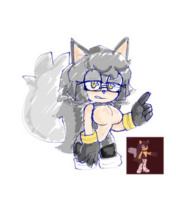 anthro big_breasts black_clothing black_gloves black_handwear black_legwear black_thigh_highs breasts clothing eyelashes eyewear featureless_breasts female fur glasses gloves grey_body grey_fur handwear legwear looking_at_viewer navel pupils rectangular_glasses simple_background slit_pupils solo tan_body tan_fur thick_thighs thigh_highs white_background wide_hips yellow_eyes mawstrife sega sonic_the_hedgehog_(series) fan_character domestic_cat felid feline felis mammal hi_res