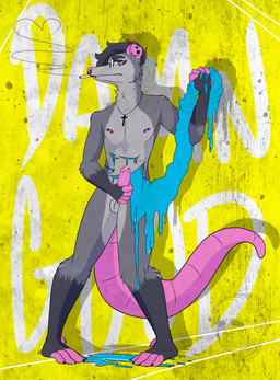 anthro balls blood bodily_fluids candy_gore cross cross_necklace disembowelment erection facial_piercing feet fingerless_(marking) fur genitals gloves_(marking) gore grey_body grey_fur guts humanoid_genitalia humanoid_penis jewelry leg_markings male markings masturbation necklace nipple_piercing nipples nose_piercing nose_ring nude organs painless_gore penile penile_masturbation penis piercing ring_piercing septum_piercing simple_background smoking socks_(marking) solo toeless_(marking) yellow_background kitket felix_opossum american_opossum mammal marsupial virginia_opossum absurd_res digital_media_(artwork) hi_res