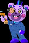 anthro blue_clothing buckteeth clothing corrupted electroshock_weapon footwear happy holding_object holding_weapon male pink_body pink_cheeks purple_clothing purple_footwear purple_shoes shoes solo stun_gun teeth weapon yellow_eyes unknown_artist five_nights_at_freddy's five_nights_at_freddy's:_security_breach five_nights_at_freddy's:_security_breach_ruin scottgames steel_wool_studios helpi_(fnaf) bear digital_creature mammal alpha_channel lineless low_res official_art shaded simple_shading