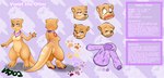 anthro big_butt breasts brown_body brown_fur butt clothing colored_fur female fur hair hoodie kerchief mostly_nude neckerchief purple_clothing purple_eyes purple_hair small_ears solo tail tattoo thick_tail thick_thighs topwear vk102 mammal mustelid otter absurd_res hi_res model_sheet