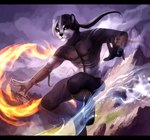 5_fingers anthro black_bars black_hair black_nose detailed_background fingers hair male solo white_hair juliathedragoncat bear giant_panda mammal digital_media_(artwork) hi_res letterbox