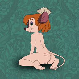 accessory anthro anus breasts butt female flower flower_in_hair freckled_butt freckled_face freckled_shoulders freckles genitals hair hair_accessory kneeling nude plant pose solo vulva dallastmouseboy an_american_tail cc-by-nc-nd creative_commons don_bluth bridget_(an_american_tail) house_mouse mammal mouse murid murine rodent 1:1 2025 absurd_res digital_media_(artwork) hi_res
