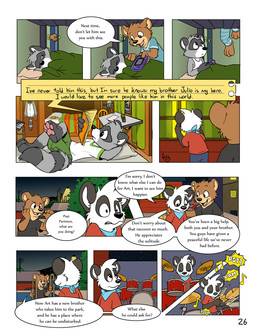 anthro bed bedroom book bottomwear cheek_tuft clothed clothing detailed_background dialogue dipstick_tail duo electronics eyes_closed eyewear facial_tuft feet_together footwear fully_clothed furniture game_console gaming gloves_(marking) male markings narrowed_eyes night note playing_music playing_video_game reading reading_book shoes speech_bubble tail tail_markings text tuft pandapaco art_(pandapaco) julio_(pandapaco) parinton ailurid bear giant_panda human mammal procyonid raccoon comic english_text hi_res