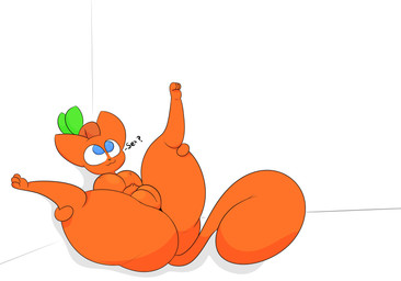 big_vulva blue_eyes breasts busty_feral curling_tail female feral genitals green_nose happy holding_legs_up leaf orange_body orange_head orange_legs orange_paws plump_libia presenting presenting_vulva requesting sex_request solo stem stem_on_head tail vulva alpog21_(artist) trod domestic_cat felid feline felis mammal absurd_res hi_res