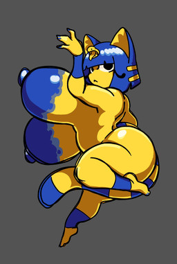 anthro areola big_areola big_breasts blue_areola breasts curvy_figure female huge_areola looking_at_viewer nude pose solo tail voluptuous nsfwoaf animal_crossing nintendo ankha_(animal_crossing) domestic_cat felid feline felis mammal hi_res