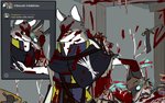 action_scene anthro blood bodily_fluids breasts corpse death decapitation dismemberment duo female gore guts intestines male multi_nipple nipples organs selfie omnipresentcrayon canid canine canis domestic_dog mammal undead wolf zombie 16:10 hi_res story story_in_description widescreen