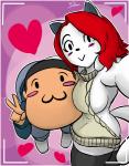 anthro big_breasts blush breasts clothed clothing duo eyes_closed female fur hair heart_symbol holidays looking_at_viewer male open_mouth simple_background smile sweater text topwear virgin_killer_sweater white_body white_fur jyto meme_clothing undertale undertale_(series) valentine's_day temmie_(undertale) canid canine canis domestic_cat domestic_dog felid feline felis human mammal tem 2017 2_frame_animation animated digital_media_(artwork) english_text meme