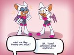 2020 anthro bat being_watched boots breasts clothing dialogue duo english_text eyes_closed eyeshadow female footwear fur gloves handwear hi_res looking_at_another makeup mammal membrane_(anatomy) membranous_wings offscreen_character open_mouth rouge_the_bat sanicbaddie sega signature smile sonic_the_hedgehog_(series) speech_bubble square_crossover teeth text wings