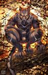 4_toes anthro bulge claws clothed clothing crouching feet glowing glowing_eyes male mask melanistic plant raining solo toe_claws toes tree wet yellow_eyes cheetahpaws black_panther_(marvel) marvel black_panther_(character) felid mammal pantherine 2018 hi_res