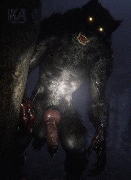 animal_genitalia animal_penis anthro balls biped black_balls black_body black_fur blood blood_on_hand bodily_fluids canine_genitalia canine_penis cum cum_on_penis cum_on_self dark_lighting depth_of_field detailed_background dripping drooling erection fog fur genital_fluids genitals glowing glowing_eyes head_tilt horror_(theme) knot knotted_penis leaking_precum looking_at_viewer male night open_mouth outside penis plant precum realistic_lighting saliva saliva_drip saliva_string sheath solo teeth_showing tongue tree yellow_eyes karouart blender_cycles mythology canid canine mammal mythological_canine mythological_creature werecanid werecanine werecreature werewolf 2025 blender_(artwork) digital_media_(artwork) hi_res