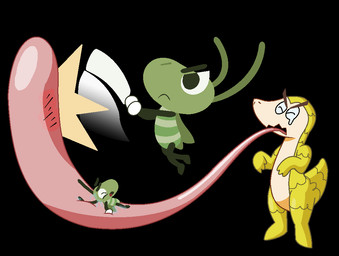 ambiguous_gender angry antennae_(anatomy) anthro attack back_wings bat_(object) black_background bodily_fluids contiguous_snout cricket_(sport) cricket_bat danger eating emanata extreme_size_difference eyes_closed feral fight flash_emanata flying frown furrowed_eyebrows glistening glistening_tongue green_body group hands_in_front imminent_vore jagged_mouth larger_pred long_tongue micro micro_on_tongue on_tongue open_frown open_mouth pink_tongue predator/prey saliva saliva_covered scales scared semi-anthro simple_background size_difference squinted_eyes standing sticky_tongue stuck_to_tongue swinging_weapon tan_body teardrop tears tongue toony trio unwilling_prey vore wings yellow_body yellow_scales panini47 google google_doodle arthropod cricket insect mammal orthopterid pangolin character_request digital_drawing_(artwork) digital_media_(artwork) flat_colors source_request