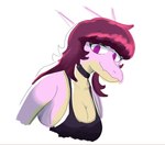 anthro big_breasts biped black_clothing black_topwear breasts choker clothed clothed_anthro clothed_female clothing female hair horn jewelry long_hair looking_at_viewer multicolored_body multicolored_scales necklace non-mammal_breasts pink_body pink_scales purple_eyes purple_hair scales side_boob simple_background smile solo tan_body tan_scales topwear two_tone_body two_tone_scales white_background op_gero cavemanon_studios snoot_game chelsea_(arsenic_iii) fan_character aquilops ceratopsian dinosaur ornithischian prehistoric_species reptile scalie 2024 absurd_res bust_portrait colored hi_res portrait