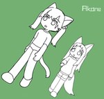 anthro clothed clothing female kemono young young_anthro 3yo4yo5yo beatmania beatmania_iidx bemani konami hiraragi_akane canid canine domestic_cat felid feline felis mammal