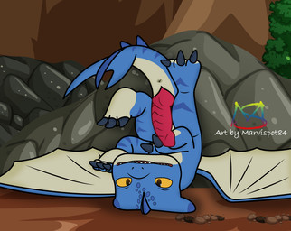 animal_genitalia animal_penis anus belly blue_body claws dirt erection feet feral fin genitals knot knotted_penis lying male membrane_(anatomy) membranous_wings on_back outside penis red_penis ridged_knotted_penis ridged_penis rock solo spread_wings tail tail_fin tan_belly teeth upside_down wings yellow_eyes young marvispot84 dragons:_rescue_riders dreamworks mythology winger_(rescue_riders) dragon mythological_creature mythological_scalie scalie swiftwing hi_res watermark