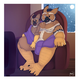 anthro bedding blanket chair duo electronics eye_scar eyewear facial_scar full_moon furniture glasses light male male/male moon moonlight nude on_lap pubes pubes_exposed scar sitting_on_lap smile snow television watching_television wearing_glasses window young moronileon caper_oleum lox_oleum avian bird great_horned_owl horned_owl owl true_owl 1:1 absurd_res hi_res father_(lore) father_and_child_(lore) father_and_son_(lore) incest_(lore) parent_(lore) parent_and_child_(lore) parent_and_son_(lore) son_(lore)