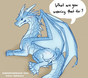 ambiguous_gender blue_body blue_scales blue_sclera butt claws countershade_torso countershading dialogue feral finger_claws horn long_neck looking_back lying membrane_(anatomy) membranous_wings on_front scales snout solo speech_bubble tail text toe_claws wing_claws wings darkenstardragon mythology wings_of_fire winter_(wof) dragon icewing_(wof) mythological_creature mythological_scalie scalie english_text male_(lore)