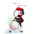 abdl alternative_fashion anthro bent_over big_breasts big_diaper black_bottomwear black_clothing black_hair black_skirt black_sweater black_topwear blush blush_lines bottomwear breasts cleavage clothed clothing clutching_stomach crouching dialogue diaper embarrassed embarrassed_horny exposed_back fangs feces female floppy_ears goat_tail goth hair hair_over_eye hand_on_belly hand_on_hip hand_on_leg highlights_(coloring) hooves horn implied_scat motion_lines nervous onomatopoeia oversized_clothing oversized_sweater oversized_topwear pooping pouting pupils red_highlights red_horn red_scarf red_sclera scarf showing_diaper skirt soiled_diaper soiling soiling_diaper solo sound_effects stink_cloud stink_fumes stuttering sweater tail teeth text topwear unclean_diaper used_diaper wearing_diaper worried maeesthetic ruby_(listeningwisps) bovid caprine caprine_demon demon goat goat_demon mammal english_text hi_res trans_(lore) trans_woman_(lore)