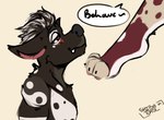 anthro arched_soles arm_tuft bedroom_eyes black_claws blush blush_lines brown_body brown_eyes brown_fur cheek_tuft claws demanding dialogue dominant dominant_male duo ears_down elbow_tuft eyebrows facial_tuft fangs feet feet_first feet_up femboy femboy/femboy fluffy fluffy_chest fluffy_hair foot_fetish foot_focus fur hair heel hindpaw looking_up looking_up_at_partner male male/male markings narrowed_eyes neck_tuft pawpads paws pink_pawpads pivoted_ears presenting raised_paw red_spots seductive simple_background simple_coloring skinny skinny_anthro skinny_male slim slim_anthro slim_male small_waist soles speech_bubble spots spotted_markings submissive submissive_anthro submissive_male tan_paws teasing teasing_feet teasing_with_feet teeth teeth_showing text text_box text_emphasis thick_eyebrows tuft white_body white_chest white_fur yin_yang shibatoast canid canine canis domestic_dog fox hyena mammal true_fox 2025 absurd_res hi_res shaded simple_shading