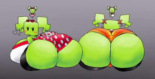 big_breasts big_butt black_clothing black_eyes black_legwear black_thigh_highs blush blush_stickers bottomwear breasts butt butt_focus clothing eyewear eyewear_on_head female female_humanoid gradient_background green_body green_breasts green_butt green_hair green_skin hair half-closed_eyes huge_breasts huge_butt huge_thighs legwear looking_at_viewer looking_back looking_back_at_viewer mouth_closed narrowed_eyes not_furry panties pattern_bottomwear pattern_clothing pattern_panties pattern_skirt pattern_underwear pigtails pink_blush red_clothing red_eyewear red_panties red_sunglasses red_underwear simple_background skirt solo spots spotted_bottomwear spotted_clothing spotted_panties spotted_skirt spotted_underwear square_(anatomy) square_head sunglasses sunglasses_on_head thick_thighs thigh_highs underwear white_bottomwear white_clothing white_skirt wide_hipped_female wide_hipped_humanoid whirlzie mario_bros nintendo paper_mario mimi_(paper_mario) humanoid 2024 reference_image shaded