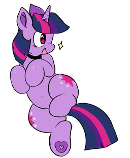 blush choker female feral hooves horn inner_ear_fluff jewelry looking_offscreen navel necklace raised_leg simple_background smile solo sparkles tuft underhoof spookyfoxinc friendship_is_magic hasbro my_little_pony mythology twilight_sparkle_(mlp) equid equine mammal mythological_creature mythological_equine unicorn hi_res