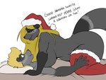 2020 4:3 adopted_(lore) adopted_son_(lore) adoptive_mother_(lore) age_difference anthro bed bedroom_eyes big_breasts big_butt black_body black_fur blonde_hair blue_eyes breasts butt christmas christmas_clothing christmas_headwear clothing curvy_figure devon_(thatotherguythere) dialogue duo english_text eye_contact female female_on_top fur furniture green_eyes grey_body grey_fur hair hanging_breasts hat headgear headwear hi_res holidays huge_breasts imminent_incest imminent_sex leg_grab legwear long_hair looking_at_another male male/female male_on_bottom mammal mature_anthro mature_female mommy_kink mostly_nude mother_(lore) mother_and_child_(lore) mother_and_son_(lore) multicolored_body multicolored_fur naomi_rasputin narrowed_eyes nightfaux older_female on_bottom on_top parent_(lore) parent_and_child_(lore) parent_and_son_(lore) procyonid pseudo_incest_(lore) raccoon santa_hat seductive signature simple_background slightly_chubby son_(lore) stockings tail text thick_thighs thigh_grab thigh_highs voluptuous white_background younger_male