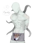 athletic athletic_male bald boxer_briefs bulge clothed clothing erection erection_under_clothing featureless_face male nipples not_furry pecs simple_background solo tentacles thought_bubble topless topless_male underwear vein white_body white_skin wolf_underwear kogito creepypasta meme_clothing wolf_head_underwear slenderman canid canine canis humanoid mammal tentacle_creature wolf 2023 grey_theme hi_res light_theme meme