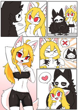 after_transformation anthro big_tail black_body black_clothing black_ears black_fur black_tail bodily_fluids clothing duo female fluffy fluffy_tail fur hair hug human_to_anthro male male/female red_eyes shocked slime species_transformation tail tears torn_clothing transformation white_body white_ears white_hair white_mask white_tail fchicken changed_(video_game) ids_(user) ace_heart_(ids) lin_(changed) puro_(changed) canid canine canis mammal wolf hi_res