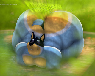 all_fours anthro ass_up bedroom_eyes big_butt bottom_heavy bubble_butt butt day dialogue eyebrows fart fart_cloud fart_fetish fur huge_butt huge_thighs hyper hyper_butt hyper_thighs inviting looking_at_viewer male narrowed_eyes nude outside partially_submerged plant seductive skinny_dipping smile solo swimming_pool talking_to_viewer text thick_thighs tree tuft water wet wet_body wet_fur sloppysnuffer bluey_(series) bandit_heeler australian_cattle_dog canid canine canis cattledog domestic_dog herding_dog mammal pastoral_dog