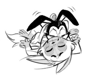 anthro bite biting_lip biting_own_lip blush blush_lines duo eyes_closed front_view fur hair kissing_neck long_ears love lying lying_on_another male male/male on_another on_back on_front romantic romantic_couple scut_tail self_bite short_tail tail teeth viat_on bunnicula_(series) bunnicula chester_(bunnicula) domestic_cat felid feline felis lagomorph leporid mammal rabbit siamese_cat vampire 2026 digital_media_(artwork) monochrome