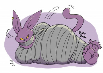 5_toes anthro barefoot bdsm belly biped bodily_fluids bondage bound claws ear_piercing feet gag gagged hairless long_ears male mummification mummified overweight overweight_anthro overweight_male overweight_sub piercing purple_nose simple_background solo submissive submissive_male sweat tape tape_gag toe_claws toes yellow_sclera belly-bonds dragon_ball dragon_ball_super champa domestic_cat felid feline felis hairless_cat mammal sphynx_(cat) 2018 digital_drawing_(artwork) digital_media_(artwork)