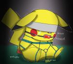 ambiguous_gender ball_gag bdsm bondage bound feral gag grey_background shaking shivering simple_background solo submissive submissive_ambiguous trembling soupcanz nintendo pokemon generation_1_pokemon mammal pikachu pokemon_(species) absurd_res hi_res