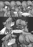 brother_(lore) comic dialogue english_text equid equine fan_character female feral grey_background hasbro hexuas hi_res horn male mammal monochrome my_little_pony mythological_creature mythological_equine mythology pegasus sibling_(lore) simple_background sister_(lore) sketchy_skylar sketchy_skylar_(character) text unicorn wings