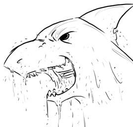 anthro bound duo encasement male sand smile species_transformation transformation furii aquatic fish human mammal shark 2013 black_and_white line_art monochrome