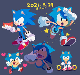 anthro biped clothing fingers food footwear gloves handwear heart_symbol male open_mouth open_smile simple_background smile solo teeth year aimf0324 sega sonic_the_hedgehog_(series) sonic_the_hedgehog eulipotyphlan hedgehog mammal 2021 cel_shading dated digital_media_(artwork) shaded signature