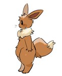 4_fingers ambiguous_gender belly black_sclera brown_body brown_fur dipstick_tail fingers fluffy fluffy_tail fur looking_away markings neck_tuft paws pupils side_view simple_background solo standing tail tail_markings tuft white_background white_pupils ponyzilla nintendo pokemon eevee generation_1_pokemon pokemon_(species) colored_sketch full-length_portrait hi_res portrait sketch