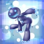 ambiguous_gender blue_eyes bodily_fluids drooling looking_at_viewer not_furry open_mouth purple_body question_mark saliva solo box_xod puyo_puyo sega ecolo humanoid unknown_species 1:1 2016 blue_and_white monochrome