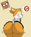 anthro bent_over big_butt blush blush_stickers bottomwear butt clothed clothing curvy_figure duo female huge_butt male miniskirt no_underwear presenting presenting_hindquarters scarf skirt speech_bubble tail tail_under_skirt thick_thighs voluptuous wide_hips hashidoodle aggretsuko sanrio chief_komiya tsunoda_(aggretsuko) antelope bovid gazelle herpestid mammal meerkat thomson's_gazelle true_antelope