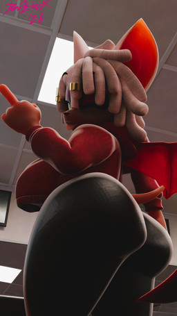 anthro big_butt bottomwear butt clothing dark_body dark_skin dreadlocks female femals_focus gesture hand_gesture looking_at_viewer looking_back middle_finger pants solo sweater tongue tongue_out topwear twilight wings yoga_pants domizoni twilightv0ids_(modeler) sega sonic_the_hedgehog_(series) rouge_the_bat rouge_the_bat_(kailewds) bat mammal 2026 9:16 blender_(artwork) blender_cycles_(artwork) digital_media_(artwork) hi_res