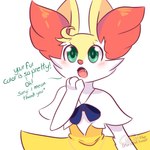 anthro ask_blog blush bow_ribbon dialogue duo female looking_at_viewer male cocothebraixen nintendo pokemon rune_(~hey_yo~) braixen generation_6_pokemon pokemon_(species) 1:1 absurd_res hi_res