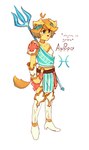 anthro armor blue_eyes breasts clothed clothing female fingers fluffy fluffy_tail fur hair holding_object holding_weapon melee_weapon orange_hair pink_nose polearm simple_background solo standing tail tan_body tan_fur trident weapon white_background pingpenne amber_(ping-ether) canid canine canis domestic_dog mammal 2020 absurd_res hi_res