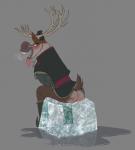 anthro antlers blush boots bottomless breathing clothed clothing footwear hat headgear headwear horn ice male open_mouth shoes solo tongue tongue_out cseed disney frozen_(disney) sven_(frozen) deer mammal new_world_deer reindeer 2018