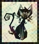 abstract_background ambiguous_gender black_body black_fur border cheek_tuft facial_tuft feral fur solo tuft naircat domestic_cat felid feline felis mammal 2013 digital_drawing_(artwork) digital_media_(artwork) low_res