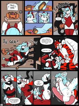 4_missing_limbs amputee anthro clothing costume devil_costume dialogue directional_arrow disability duo female halloween_costume halloween_decoration heart_symbol heart_triplet holidays jack-o'-lantern living_sex_toy male male/female nipple_fetish nipple_play pussyjob quadruple_amputee sex sex_toy_transformation shrinking size_difference size_transformation speech_bubble stuttering tentacles text transformation wings conditional_dnp lustylamb halloween canid canine felid fox living_onahole mammal pantherine tiger 3:4 comic english_text hi_res