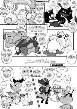 6_panel_comic ambiguous_gender answer antennae_(anatomy) anthro belly big_breasts big_butt black_text breasts butt claws clenched_teeth dialogue ellipsis exclamation_point eyes_closed featureless_breasts featureless_crotch female feral group hair holding_photo kerchief looking_at_another lying mouth_closed on_back on_ground open_mouth open_smile photo pregnant question question_mark questions_and_answers sitting smile speech_bubble tail talking_to_another teeth text text_box tongue heavenlyproductions nintendo pokemon dewott generation_2_pokemon generation_4_pokemon generation_5_pokemon generation_8_pokemon hisuian_form hisuian_zorua leavanny lucario oshawott pokemon_(species) regional_form_(pokemon) riolu shinx snivy teddiursa 2025 absurd_res comic english_text hi_res monochrome signature
